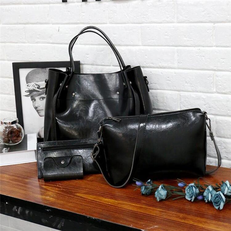 Greta™ - Vintage 4-Piece Leather Bag Set