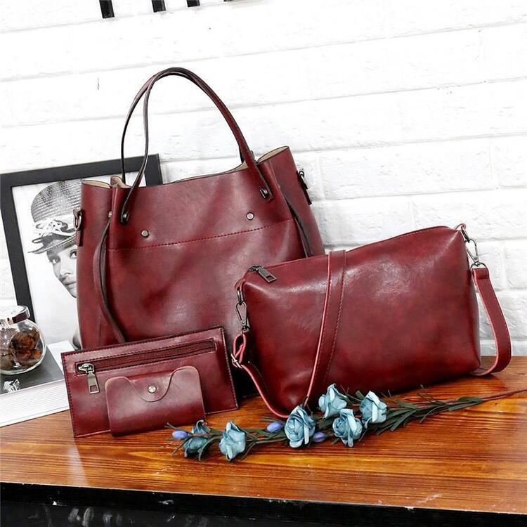 Greta™ - Vintage 4-Piece Leather Bag Set