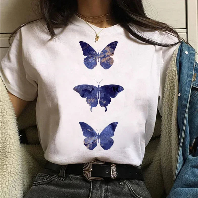 Butterfly Print T-Shirt for Summer