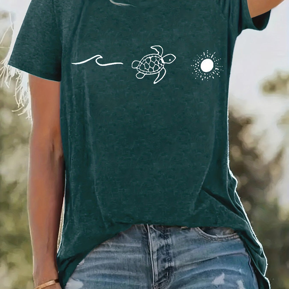 Tara Turtle Sun Print T-Shirt