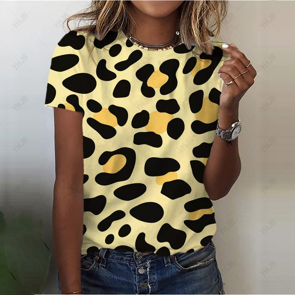 Leah Leopard Print 3D T-Shirt