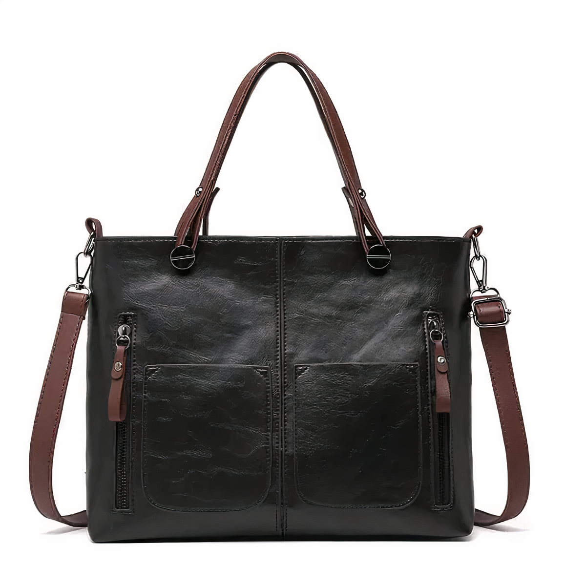 Audrey™ - Vintage Leather Shoulder Bag With Handmade Details