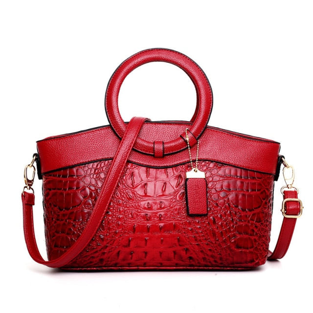 Ava™ - Elegant Handmade Leather Croco Bag